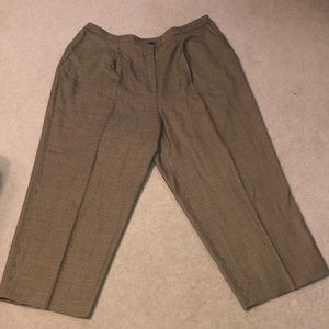 Vintage Petite 22W Tan Houndstooth Dress Pants